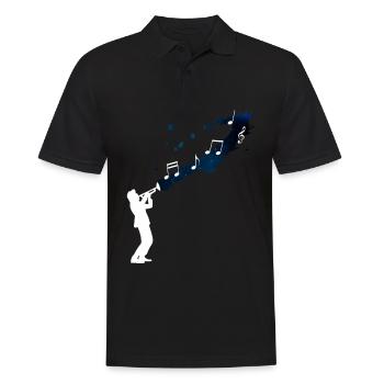 Trompeter Jazzmusik Weltraum - Männer Poloshirt - Schwarz - Vorne - Kai (181cm)