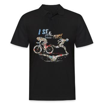 Triathlon - Men's Polo Shirt - black - Front - Kai (181cm)