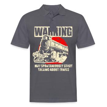 Railway Model Railway Rails - Men's Polo Shirt - charcoal grey - Front - Nico (186cm)