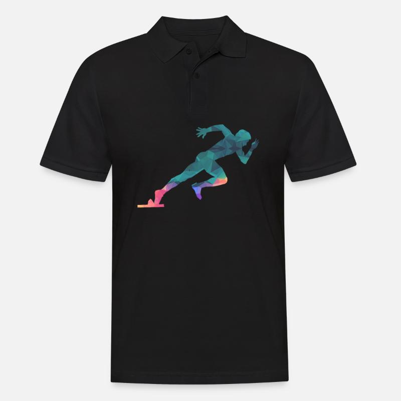 Sprinter Sprinten Läufer - Männer Poloshirt - Schwarz