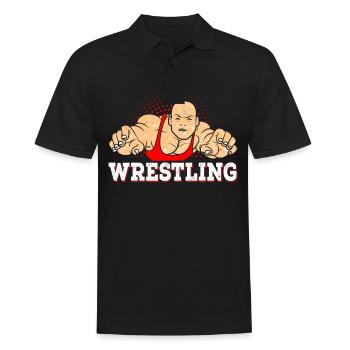 Wrestling - Männer Poloshirt - Schwarz - Vorne - Kai (181cm)