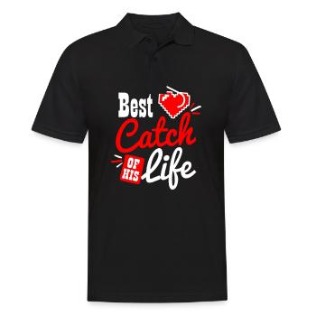 Couples Fishing Best Catch Of His Life Gift - Men's Polo Shirt - black - Front - Kai (181cm)