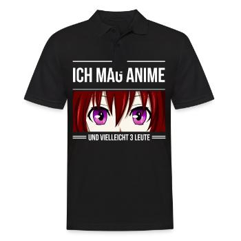Anime Shirt Ramen Baku Otaku Süß Geek Geschenk - Männer Poloshirt - Schwarz - Vorne - Kai (181cm)