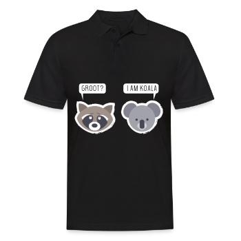 Koala - Männer Poloshirt - Schwarz - Vorne - Kai (181cm)