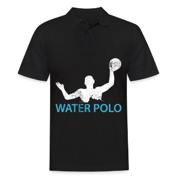 Wasserball - Männer Poloshirt - Schwarz - Vorne - Kai (181cm)