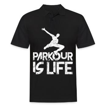 parkour - Men's Polo Shirt - black - Front - Kai (181cm)