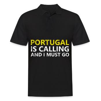 Portugal - Männer Poloshirt - Schwarz - Vorne - Kai (181cm)