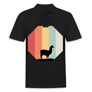 Alpaka - Männer Poloshirt - Schwarz - Vorne - Kai (181cm)