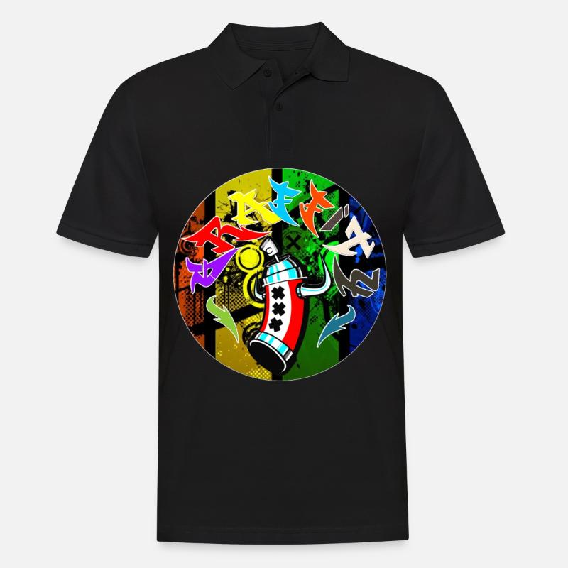 Grafitti graffiti - Männer Poloshirt - Schwarz