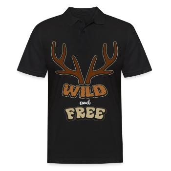 Reh Hirsch - Männer Poloshirt - Schwarz - Vorne - Kai (181cm)