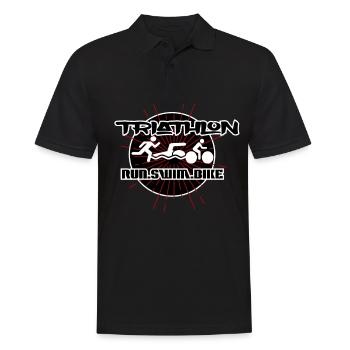 Triathlon - Männer Poloshirt - Schwarz - Vorne - Kai (181cm)