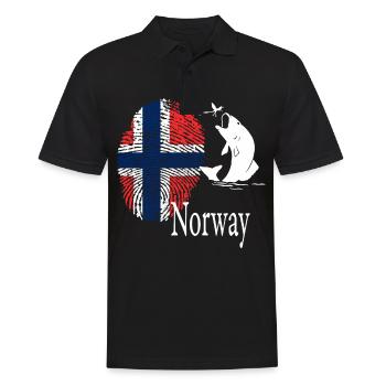 Norwegen Vintage Geschenk - Männer Poloshirt - Schwarz - Vorne - Kai (181cm)