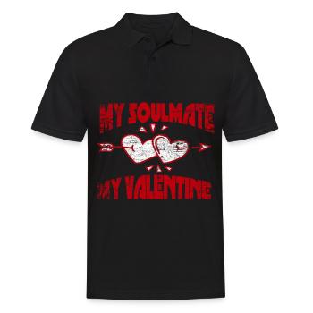 Valentinstag - Männer Poloshirt - Schwarz - Vorne - Kai (181cm)