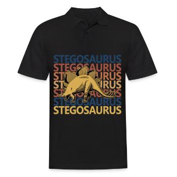Stegosaurus Dinosaur Dino - Männer Poloshirt - Schwarz - Vorne - Kai (181cm)