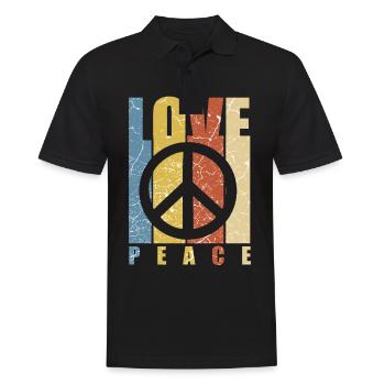 Peace-Zeichen Hippie Toleranz Friede - Männer Poloshirt - Schwarz - Vorne - Kai (181cm)