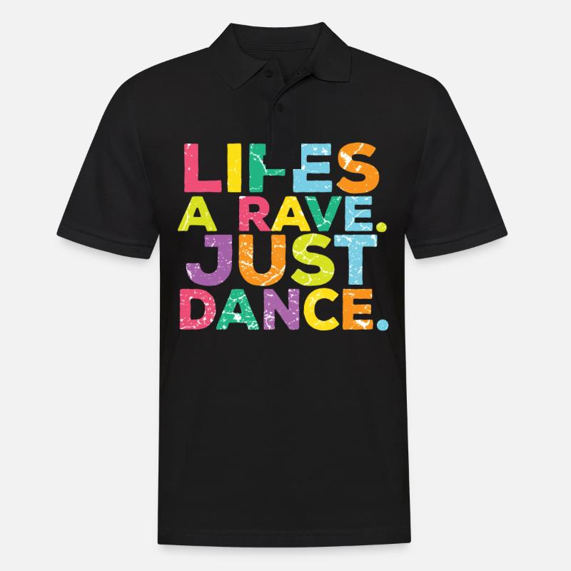 Techno Raver Raver - Männer Poloshirt - Schwarz