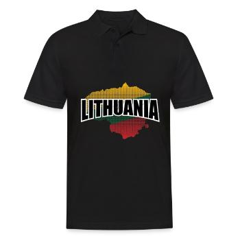 Lithuania EU - Men's Polo Shirt - black - Front - Kai (181cm)