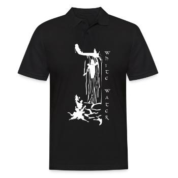 Wildwasser Kajak - Wasserfall Geschenk Whitewater - Männer Poloshirt - Schwarz - Vorne - Kai (181cm)