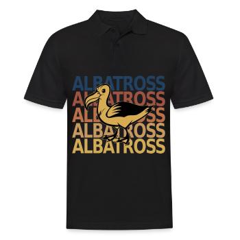 Albatross Seevogel Retro Vintage Schrift - Männer Poloshirt - Schwarz - Vorne - Kai (181cm)