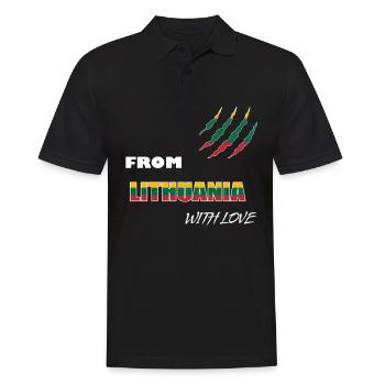 Lithuania Europe - Men's Polo Shirt - black - Front - Kai (181cm)