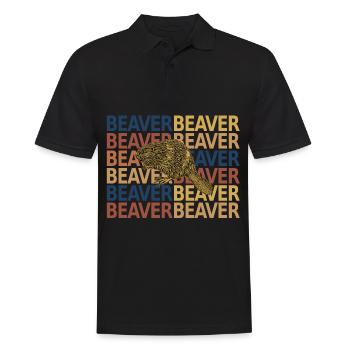 Bieber Retro Vintage - Men's Polo Shirt - black - Front - Kai (181cm)