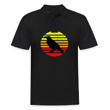 Crow raven vintage retro sun - Men's Polo Shirt - black - Front - Kai (181cm)