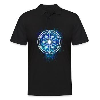 Yoga fleur de la vie | Mantra Cadeau Sanskrit - Polo Homme - noir - Devant - Kai (181cm)