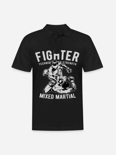 Fighter, MMA, Boxen - Männer Poloshirt - Schwarz