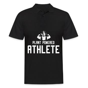 Athlète végétalien végétalien - Polo Homme - noir - Devant - Kai (181cm)