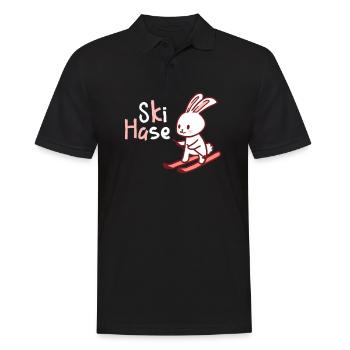 Ski Hase - Männer Poloshirt - Schwarz - Vorne - Kai (181cm)