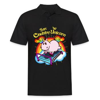 Licorne fitness régime gras arc-en-ciel coloré cadeau - Polo Homme - noir - Devant - Kai (181cm)