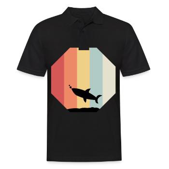 Hai Haifisch - Männer Poloshirt - Schwarz - Vorne - Kai (181cm)