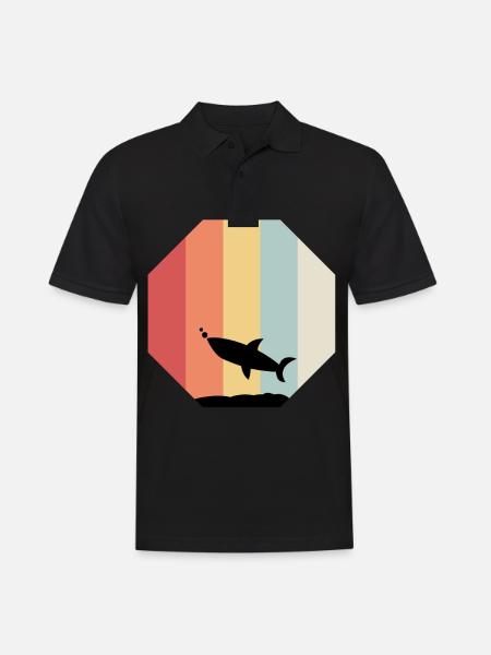 Hai Haifisch - Männer Poloshirt - Schwarz