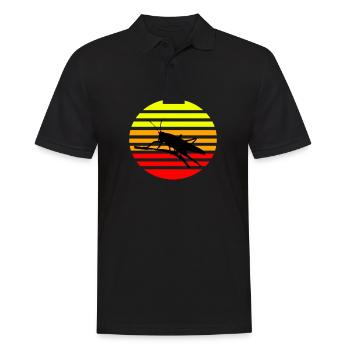 Grashuepfer Heuschrecke Retro Vintage - Männer Poloshirt - Schwarz - Vorne - Kai (181cm)