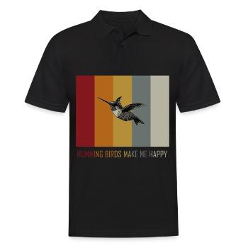 Colibri Rétro Vintage - Polo Homme - noir - Devant - Kai (181cm)