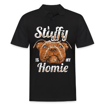 Chiot chien Staffordshire - Polo Homme - noir - Devant - Kai (181cm)