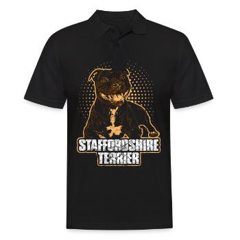 Chiot chien Staffordshire Terrier - Polo Homme - noir - Devant - Kai (181cm)