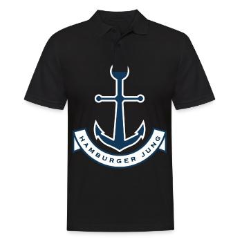 Hamburg HH Hamburger Jung Männer Jungs - Männer Poloshirt - Schwarz - Vorne - Kai (181cm)