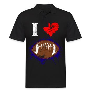 American Football - Männer Poloshirt - Schwarz - Vorne - Kai (181cm)