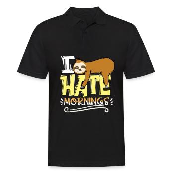 Faultier - Männer Poloshirt - Schwarz - Vorne - Kai (181cm)