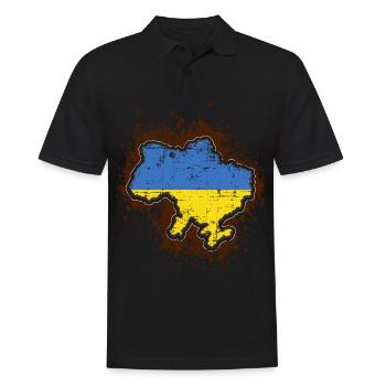 Ukraine - Männer Poloshirt - Schwarz - Vorne - Kai (181cm)