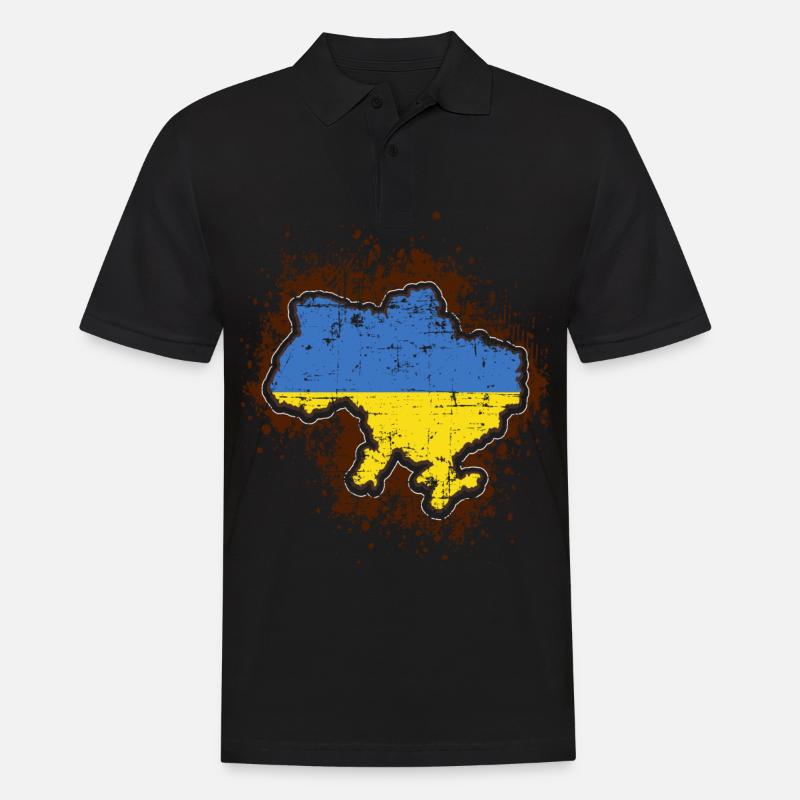 Ukraine - Polo Homme - noir