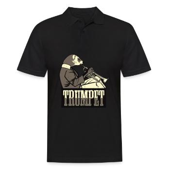 Trumpet Frettchen Haustier Trompete Geschenk Idee - Männer Poloshirt - Schwarz - Vorne - Kai (181cm)