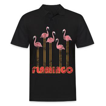 Flamingo - Männer Poloshirt - Schwarz - Vorne - Kai (181cm)