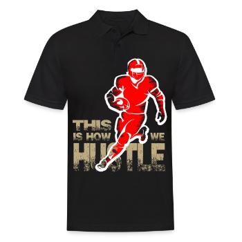 American Football - Männer Poloshirt - Schwarz - Vorne - Kai (181cm)