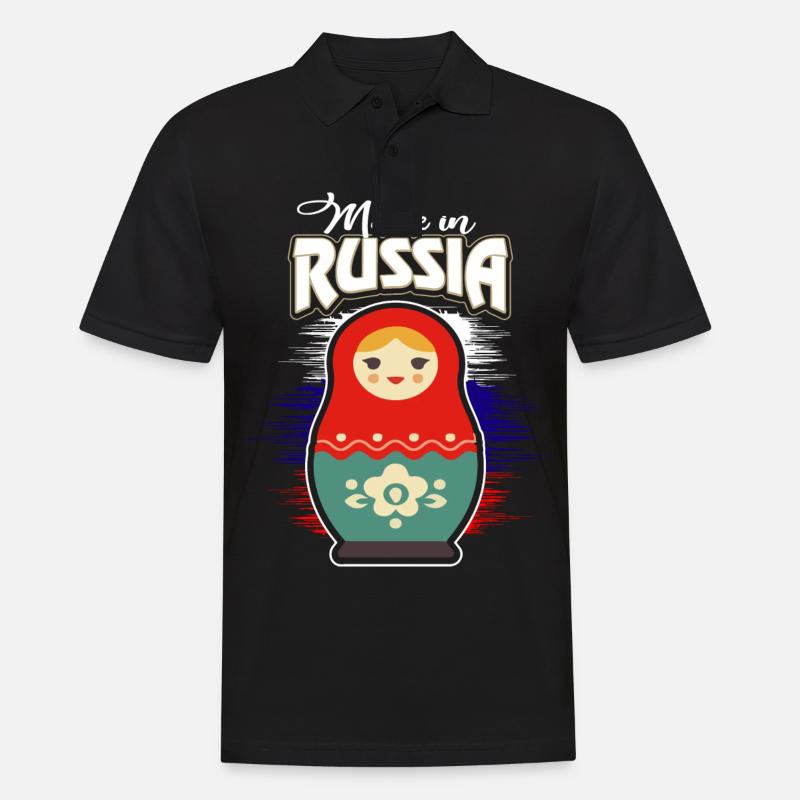 Russland - Männer Poloshirt - Schwarz