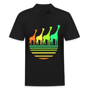 Giraffe - Men's Polo Shirt - black - Front - Kai (181cm)