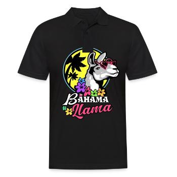 Lama - Männer Poloshirt - Schwarz - Vorne - Kai (181cm)