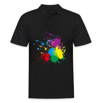Splash cadeau graffiti peinture colorée paintball - Polo Homme - noir - Devant - Kai (181cm)