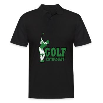 Golf - Golfen - Golfer - Männer Poloshirt - Schwarz - Vorne - Kai (181cm)